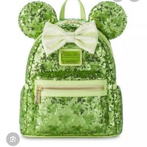 Loungefly Tinkerbell Glittering Green Backpack with Bow